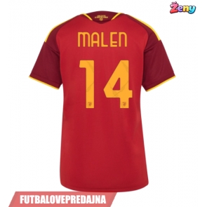 Lacne Ženy Futbalové dres AS Roma Donyell Malen #14 2026-27 Krátky Rukáv - Domáci